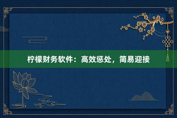 柠檬财务软件：高效惩处，简易迎接